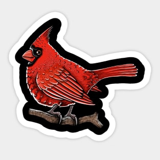 Cute red cardinal bird Sticker